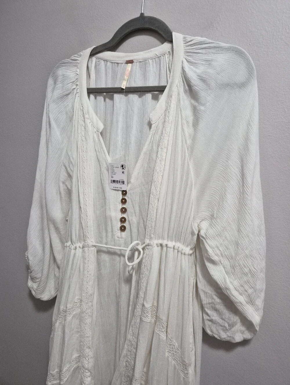 Free People NWT Plenty of Love Maxi Dress In Ivory Size XS - Picture 7 of 9